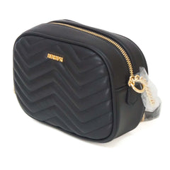 BOLSA CROSSBODY MÉDIA PRETA MATELASSÊ ZIG ZAG C 50036 0003 0001 ANACAPRI