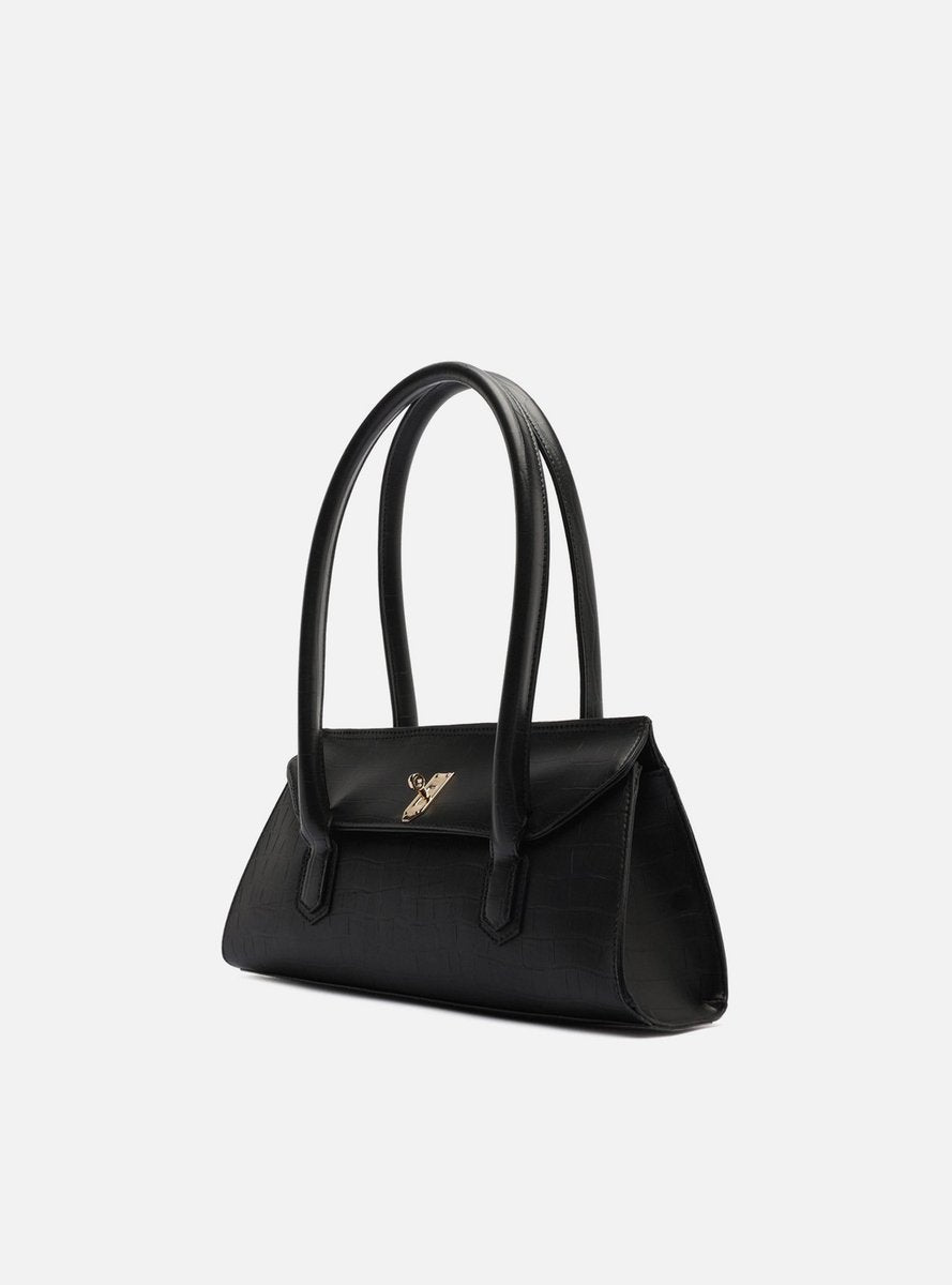 BOLSA SHOULDER PRETA MÉDIA CROCO METAIS A 50021 1069 0001 AREZZO Imagem secundária do produto
