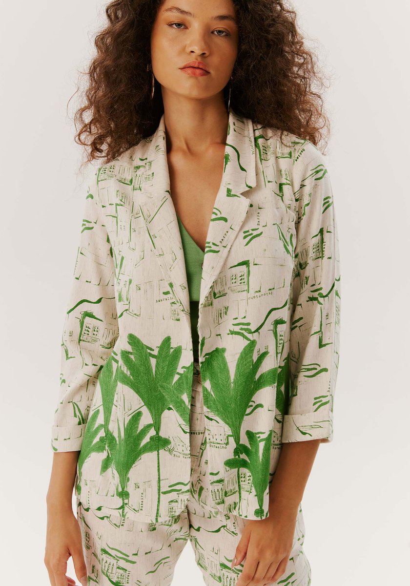 Blazer estruturado com bolso 101148 Cacay feminino, vista frontal