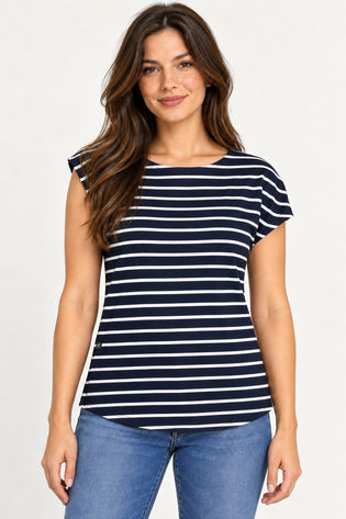 Preto | Blusa Listrada Ampla Revanche — frente