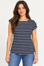Preto | Blusa Listrada Ampla Revanche — frente