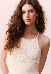 VESTIDO MIDI BUSTO MALHA RENDADA 105608 CACAY