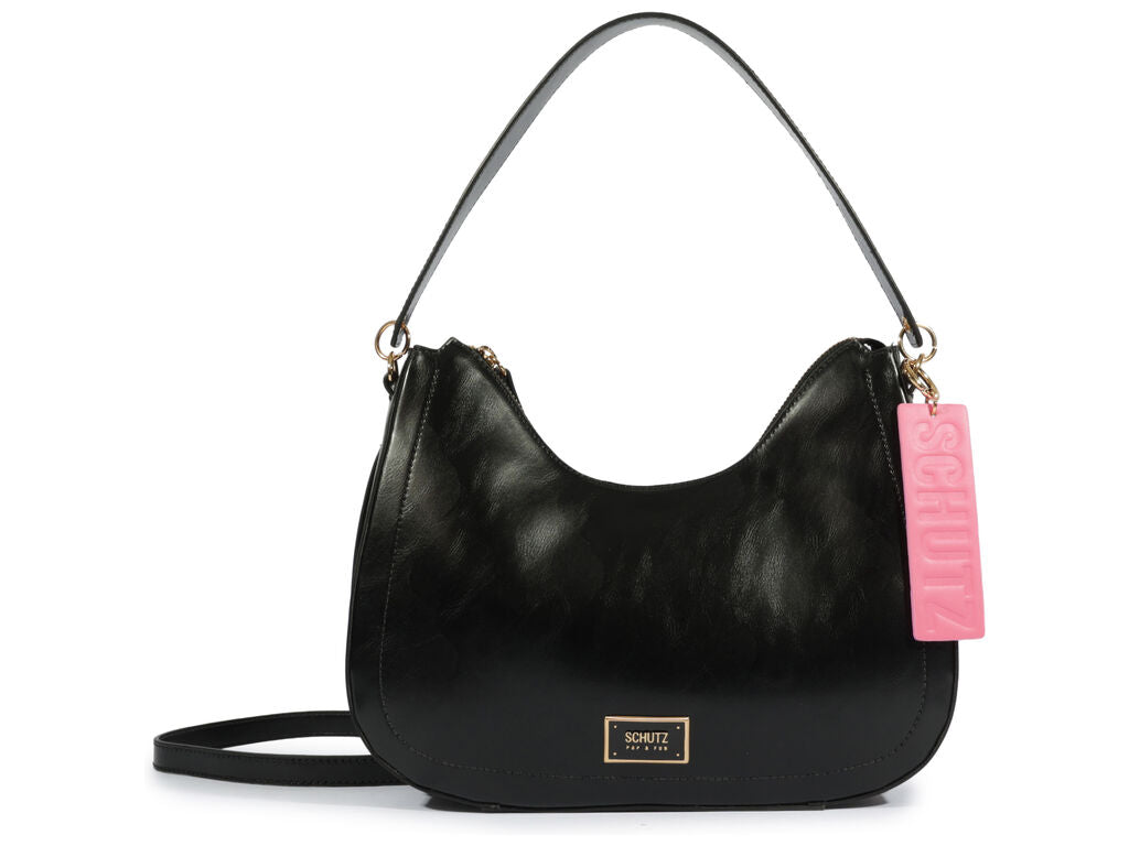BOLSA MEDIA PRETA TIRACOLO TAG ROSA S 50010 2022 0001 SCHUTZ