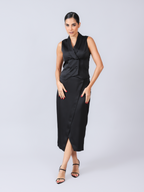 Detalhe brilho cetim blusa colete alfaiataria 393134 Skenn feminina