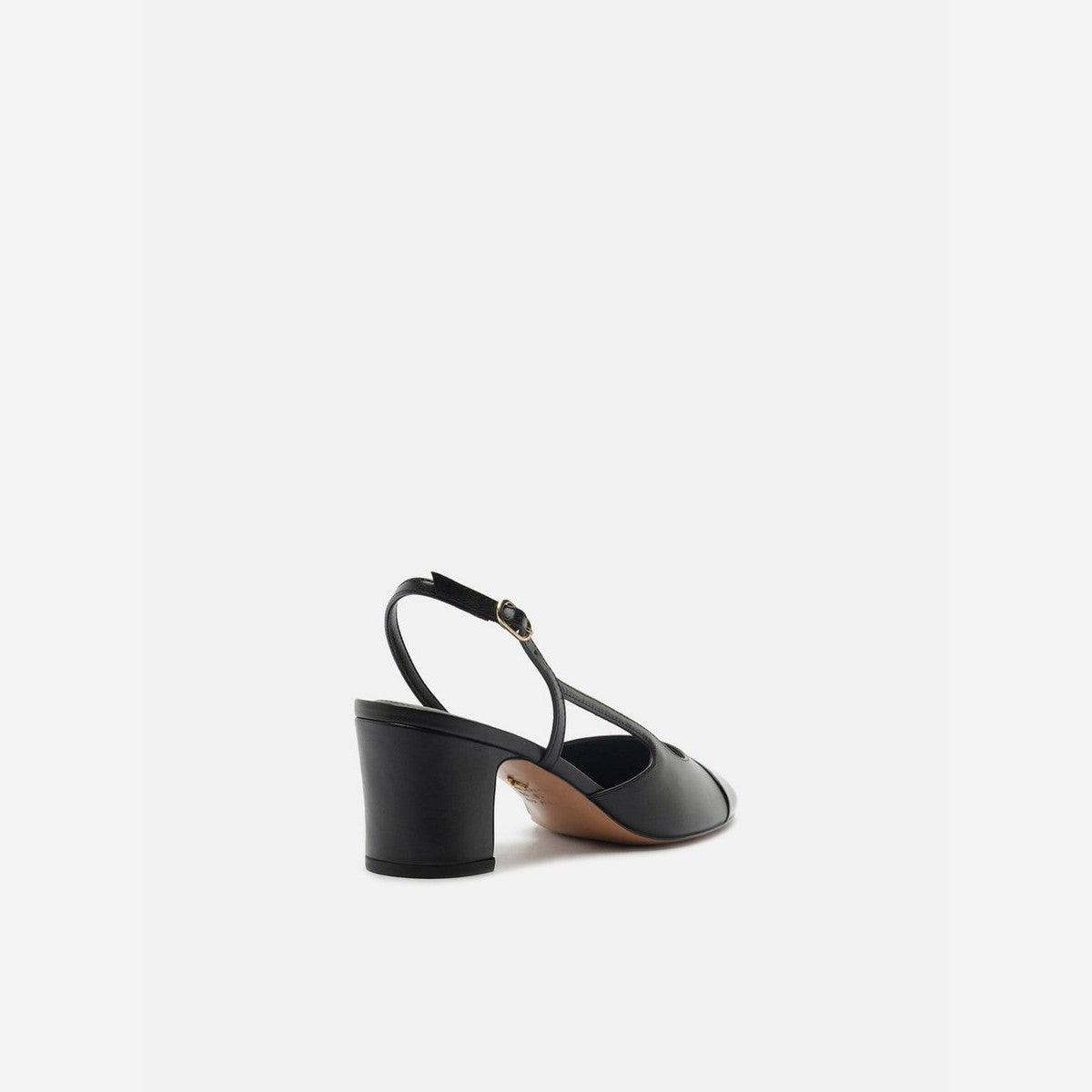 SCARPIN PRETO COURO SALTO BLOCO SLINGBACK A 14209 0001 0001 AREZZO
