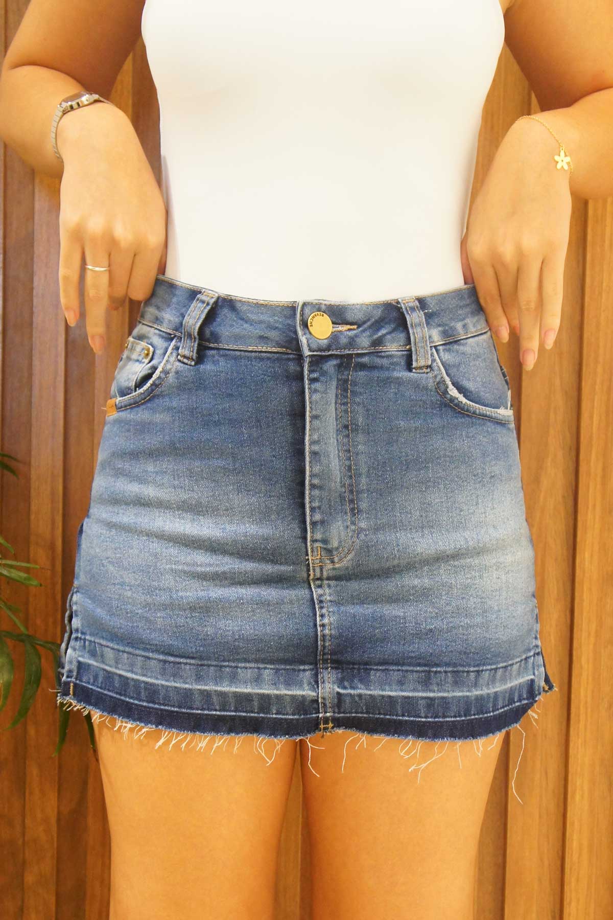 SAIA SHORTS JEANS BARRA DESFIADA 72948 REVANCHE Imagem secundária do produto
