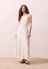 VESTIDO MIDI BUSTO MALHA RENDADA 105608 CACAY