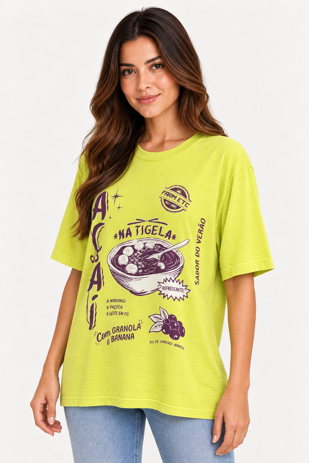 T SHIRT IPANEMA ACAI AMARELO NEON 378281 FARM Imagem secundária do produto