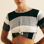 Blusa cropped nó Cacay 103079, costas e detalhe do nó