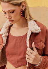 JAQUETA LISA DUBLADA SHERPA 604313 CACAY