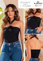 Blusa Frente Única FEM00151 Revanche, lateral mostrando detalhe único frontal