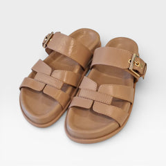 SANDÁLIA PAPETE NUDE COURO FIVELA A 12016 0082 0088 AREZZO