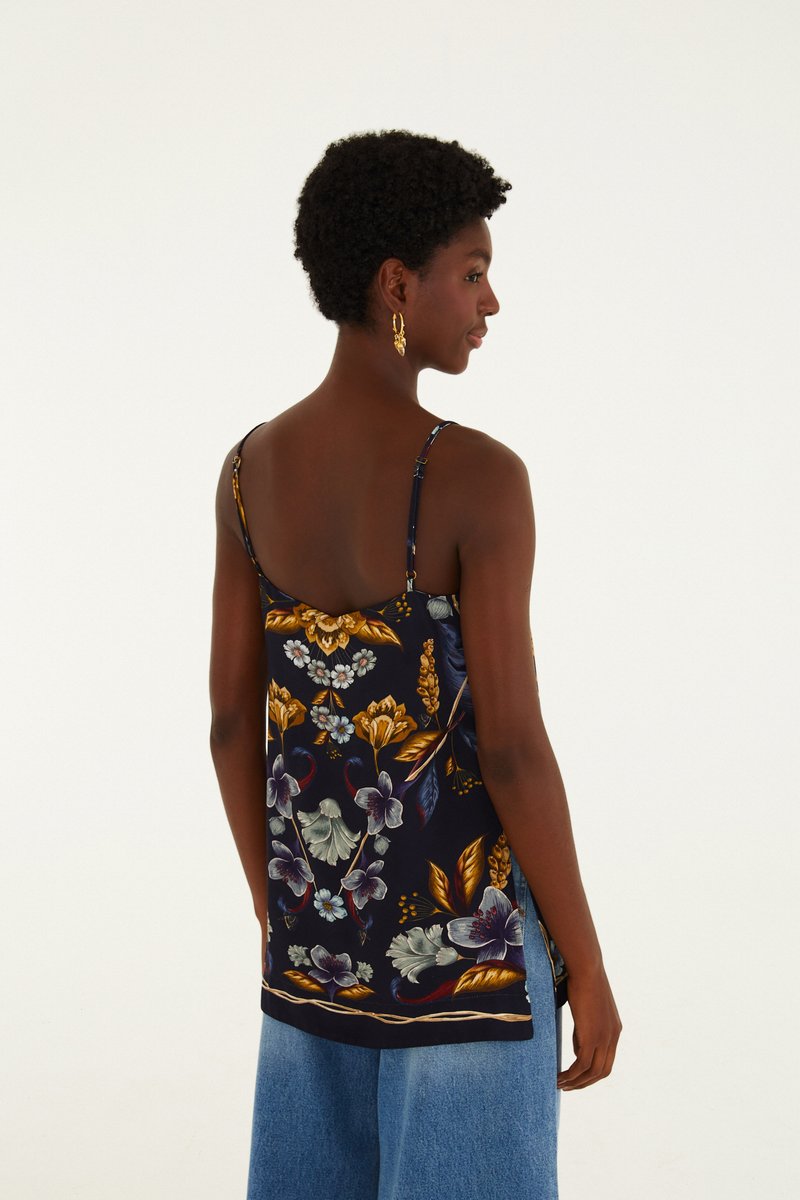 BLUSA REGATA FLORAL MAYE 370504 FARM RIO