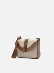 BOLSA TIRACOLO COURO PALHA MARROM A 50011 0986 0002 AREZZO