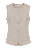 Blusa colete alfaiataria maquinetada 413125 Skenn feminina vista frontal