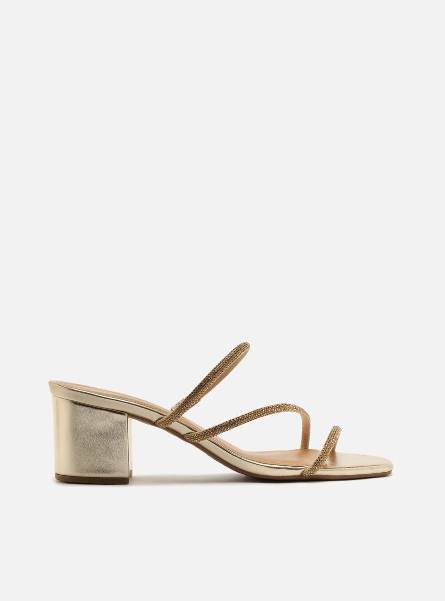 Sandália Feminina Arezzo ref. TAMANCO DOURADO - VintedoisK Imagem principal do produto