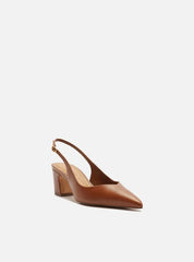 SANDÁLIA SALTO BLOCO MARROM SLINGBACK A 13757 0001 0008 AREZZO