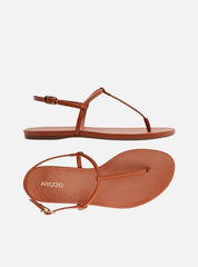 SANDÁLIA RASTEIRA LARANJA TIRAS SLIM BÁSICA A 03274 0012 0242 AREZZO