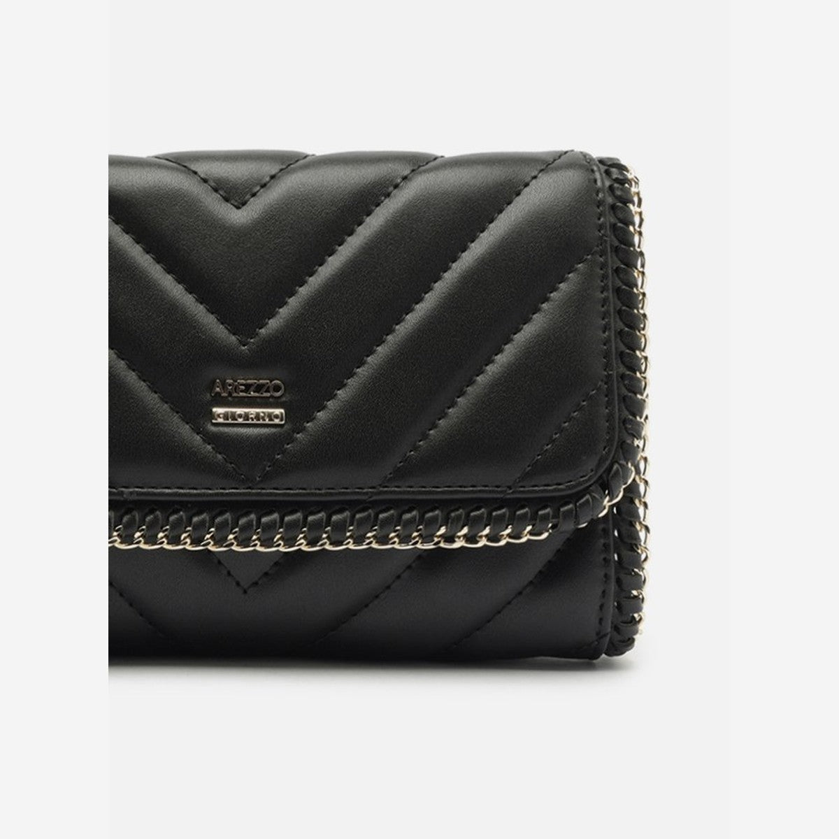 BOLSA TIRACOLO PRETA PEQUENA MATELASSÊ CORRENTE A 57100 1798 0010 AREZZO