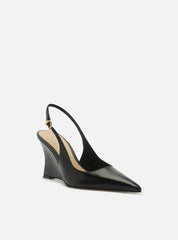 SCARPIN PRETO COURO SALTO ANABELA SLINGBACK A 13701 0002 0009 AREZZO