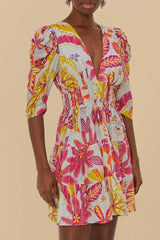 VESTIDO CURTO FLORESTA DE SONHO 337548 FARM RIO