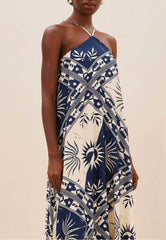 VESTIDO MIDI PONTAS DECOTE ALTO 103505 CACAY
