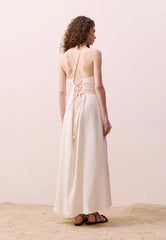 VESTIDO MIDI BUSTO MALHA RENDADA 105608 CACAY