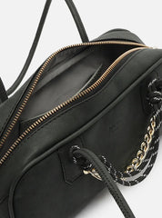 BOLSA BOWLING PRETA NOBUCK GRANDE CORDÃO A 50011 0966 0001 AREZZO
