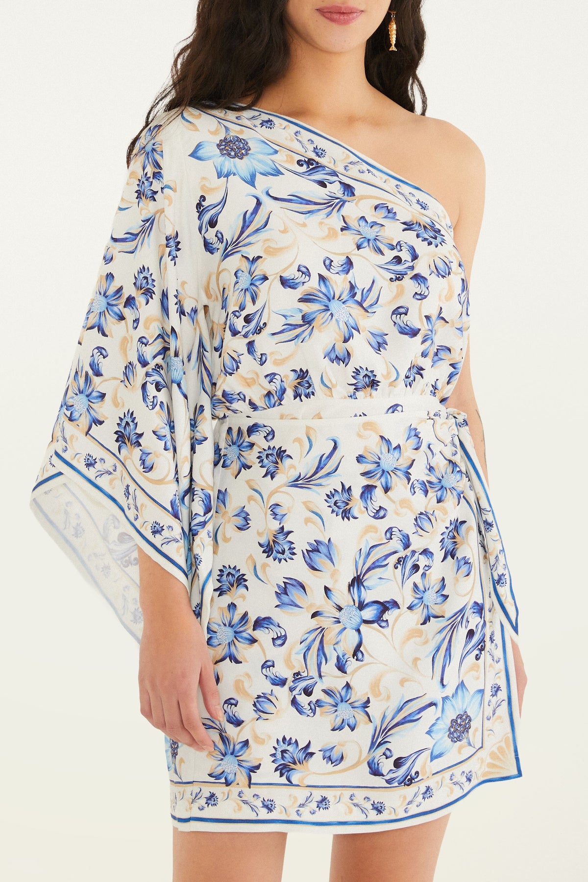 VESTIDO OMBRO SO AZULEJARIA 351151 FARM RIO