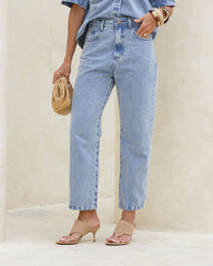 CALÇA JEANS MOM CROOPED ESSENTIAL CLARO 10005 ALCANCE