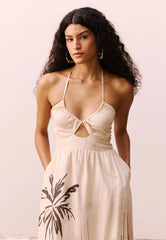 VESTIDO MIDI DECOTE V RECORTE 105498 CACAY