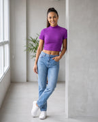 BLUSA CROPPED GOLA CANELADA 31549 GROOVY