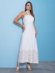 VESTIDO LINHO BORDADO 403636 SKENN