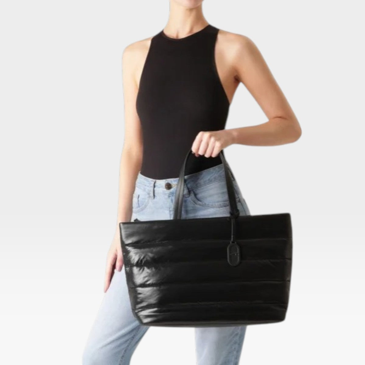 BOLSA SHOPPING GRANDE PUFFER PRETA C 50036 0038 0001 ANACAPRI
