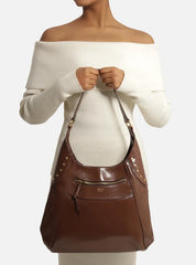 BOLSA HOBO MARROM GRANDE REBITES LATERAIS A 50014 0704 0003 AREZZO