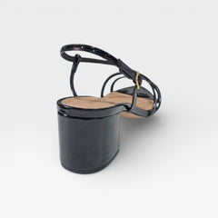 SANDALIA SALTO MEDIO VERNIZ PRETO A 11338 0077 0001 AREZZO