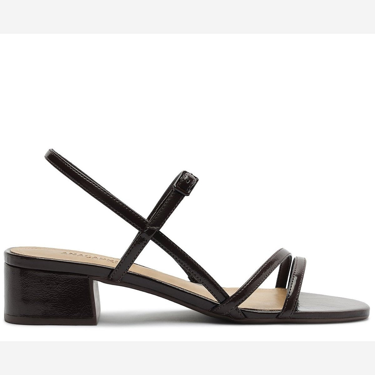 SANDÁLIA SLINGBACK SALTO BLOCO MARROM COFFEE 33 C 30489 0100 0006 ANACAPRI