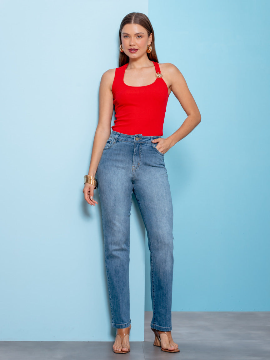 Calça Feminina Skenn ref. JEANS RETA - VintedoisK