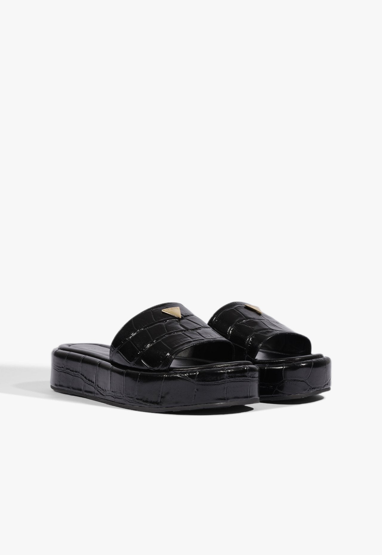 PAPETE VIENA CROCO PLATAFORMA COURO PRETO S 21869 0027 0031 SCHUTZ Imagem secundária do produto