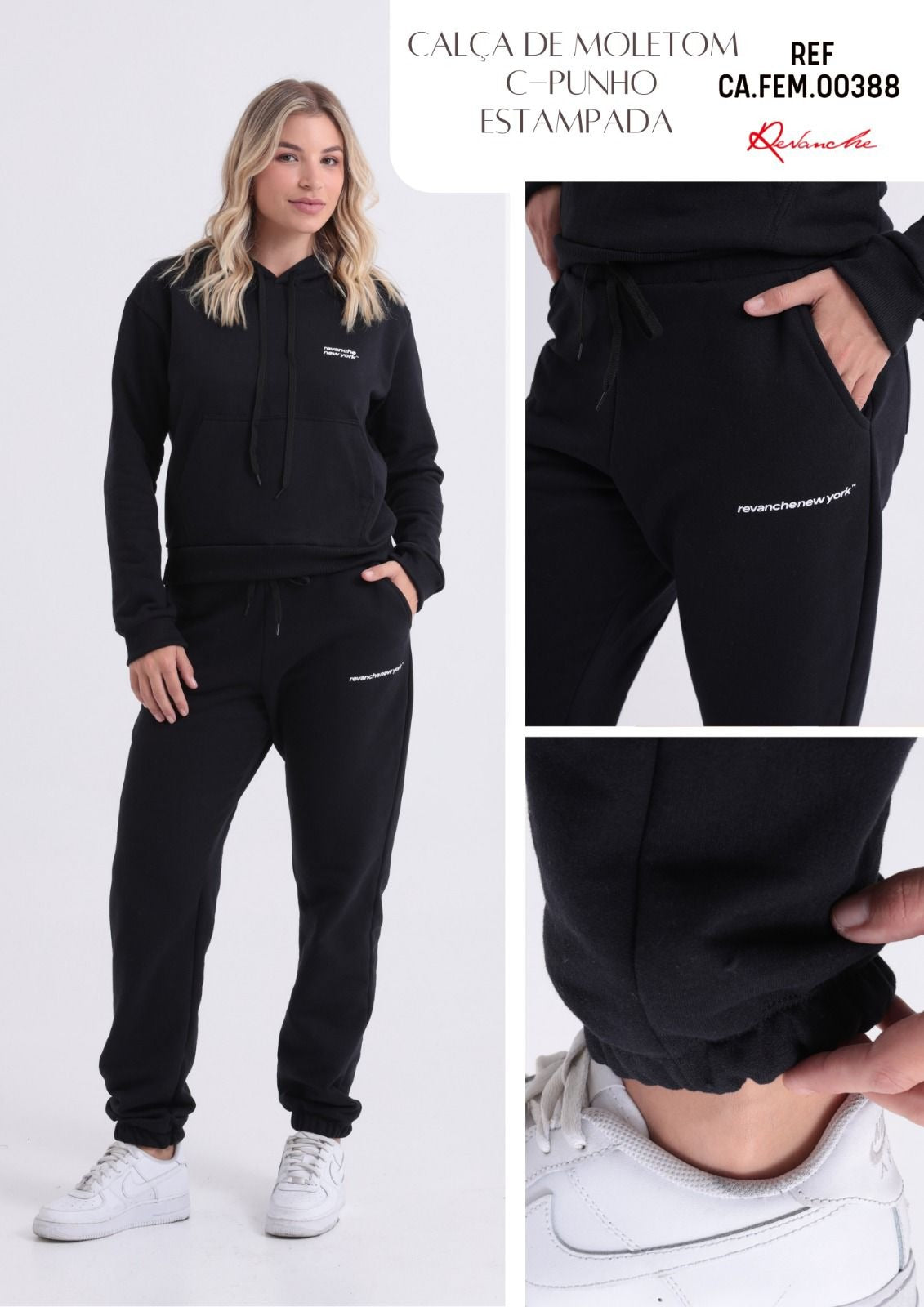 Calça Feminina Revanche ref. MOLETOM PUNHO - VintedoisK
