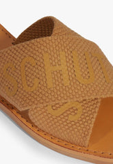 SANDÁLIA RASTEIRA DE X SCHUTZ LOGO MARROM S 20889 0004 0093 SCHUTZ