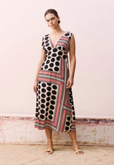 VESTIDO DECOTE V AMARRAÇÕES 105291 CACAY