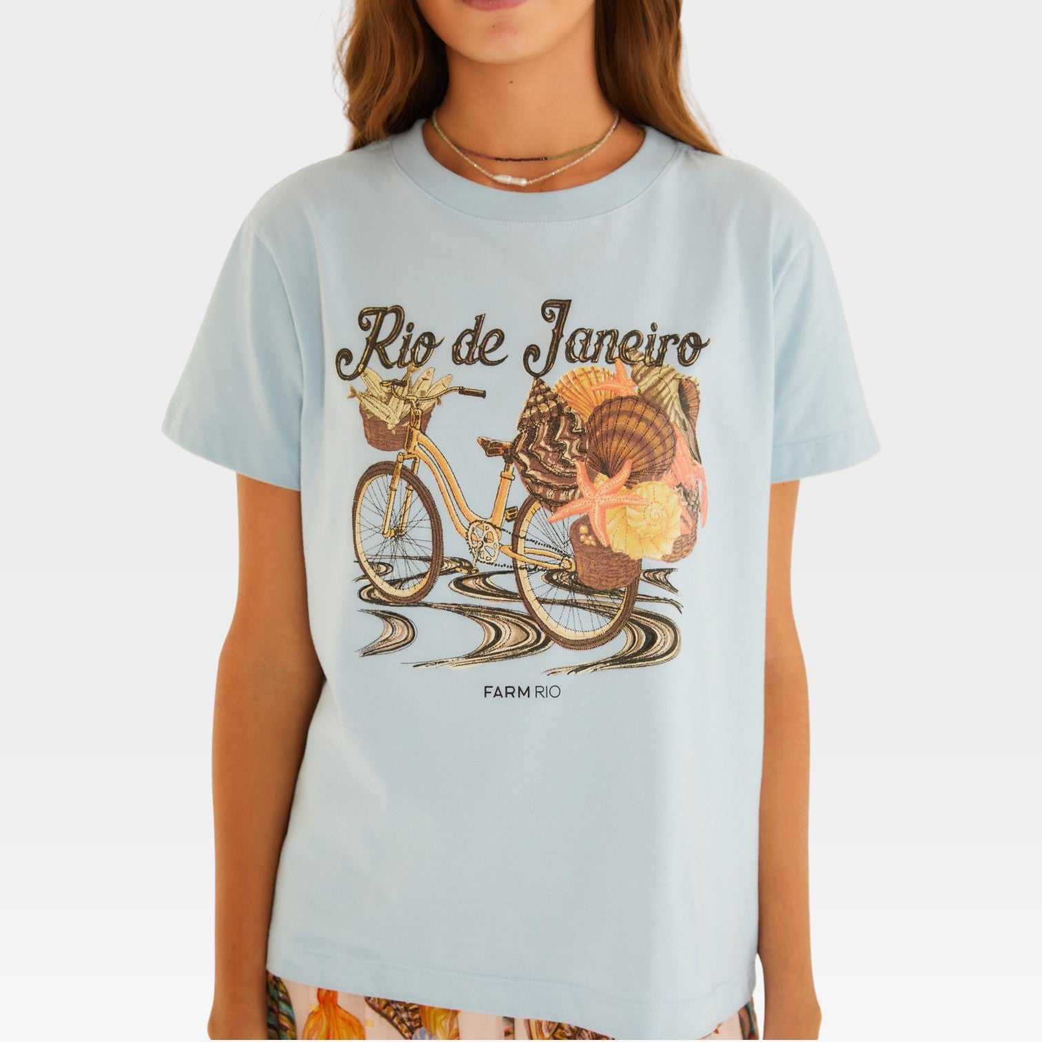 BLUSA T-SHIRT FIT BICICLETA CONCHAS 358713 FARM RIO Imagem secundária do produto