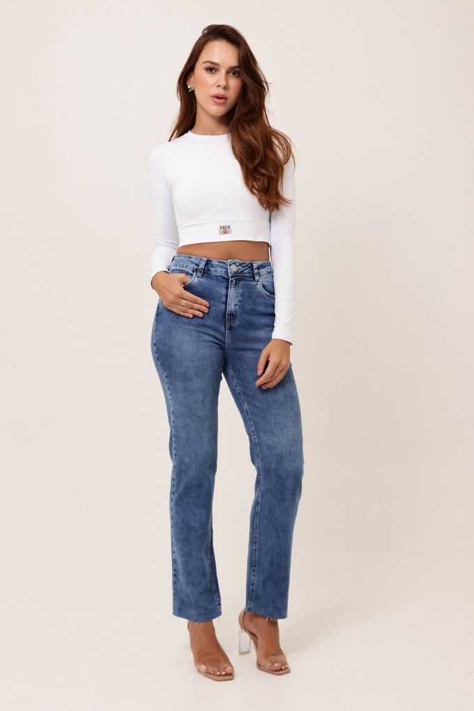 CALÇA JEANS RETA CINT ALTA CAFEM00445 REVANCHE Imagem secundária do produto