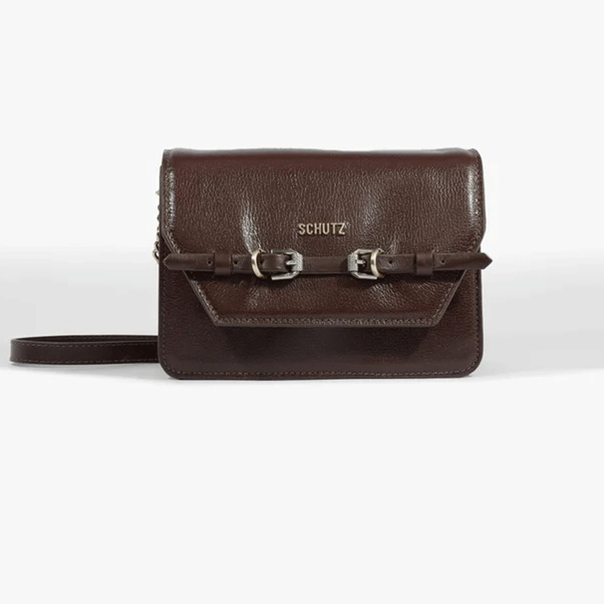 BOLSA TIRACOLO HARI COURO MARROM S 50021 0015 0002 SCHUTZ