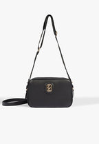 Bolsa tiracolo preta com emblem Schutz frente feminina