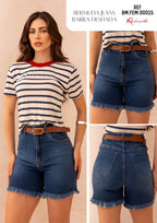 Bermuda jeans feminina BMF00015 Revanche costas, detalhe ajuste traseiro