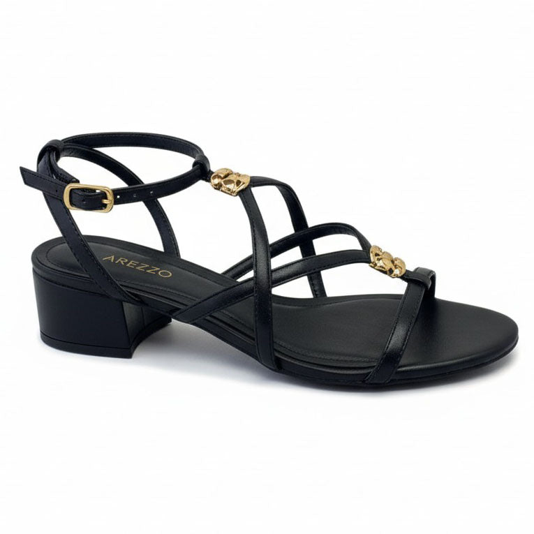 Sandália Feminina AREZZO ref. PRETA SALTO - VintedoisK Imagem principal do produto