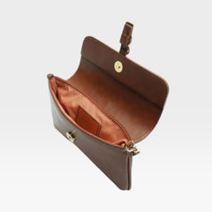 BOLSA TIRACOLO MÉDIA FIVELA FRONTAL MARROM C 50016 2017 0003 ANACAPRI