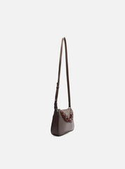 BOLSA TIRACOLO MARROM ESCURO IARA PEQUENA A 50023 0518 0080 AREZZO